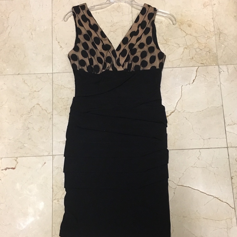 Black and brown with polka dot party dress